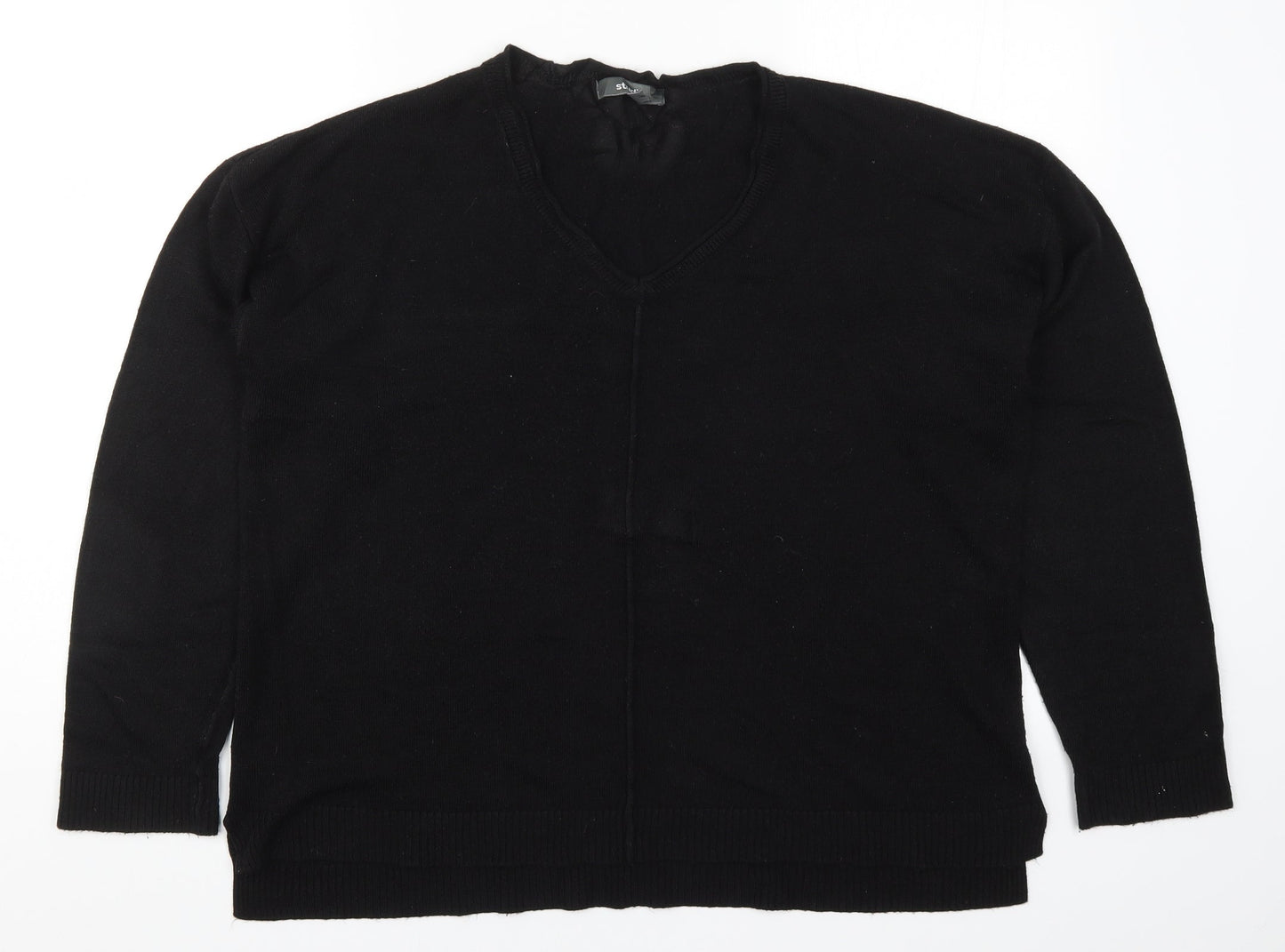 Studio Womens Black  Knit Pullover Jumper Size 20