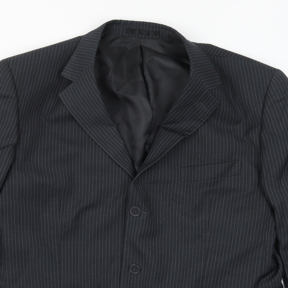 Karl Jackson Mens Grey Striped  Jacket Suit Jacket Size 44