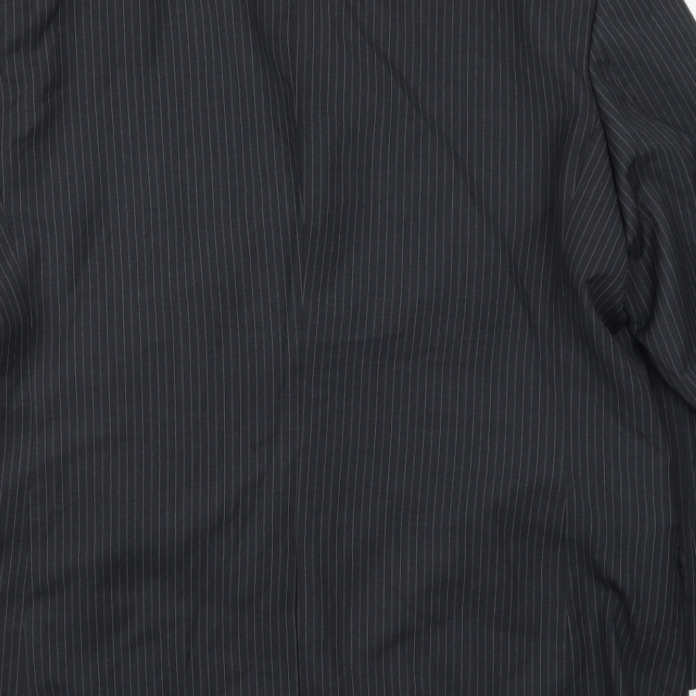 Karl Jackson Mens Grey Striped  Jacket Suit Jacket Size 44