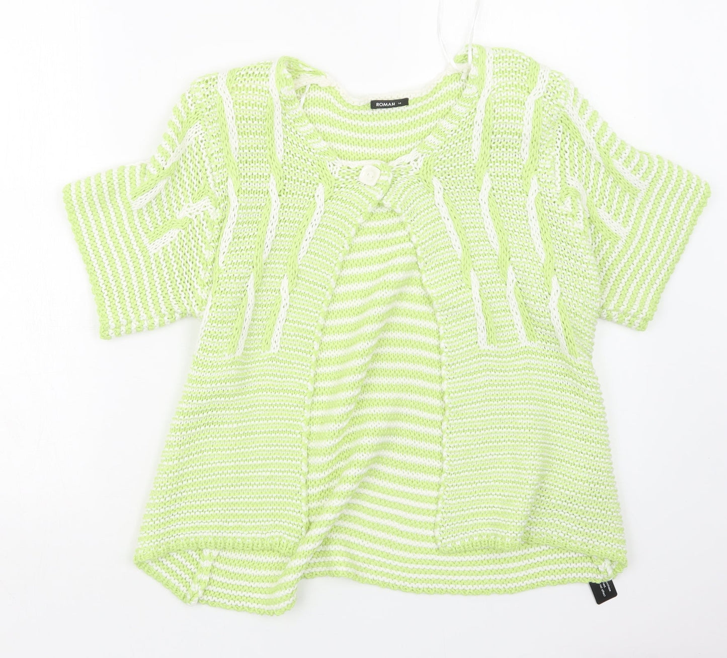 Roman Womens Green  Knit Cardigan Jumper Size 14