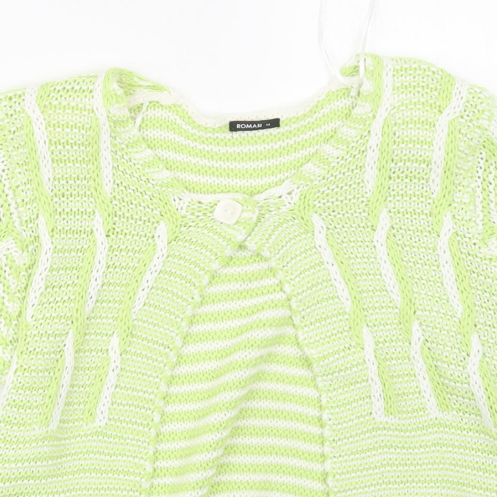 Roman Womens Green  Knit Cardigan Jumper Size 14