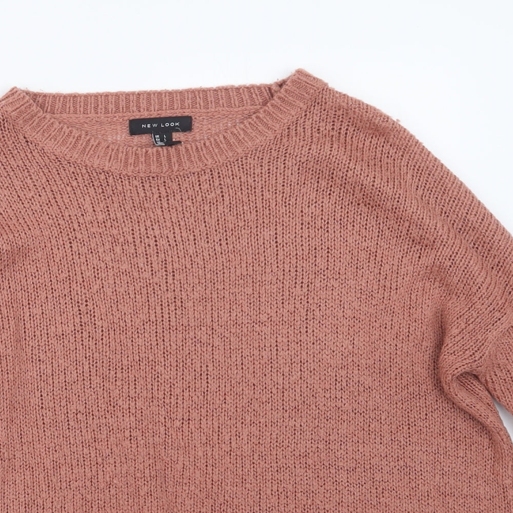 New Look Womens Pink  Knit Pullover Jumper Size L