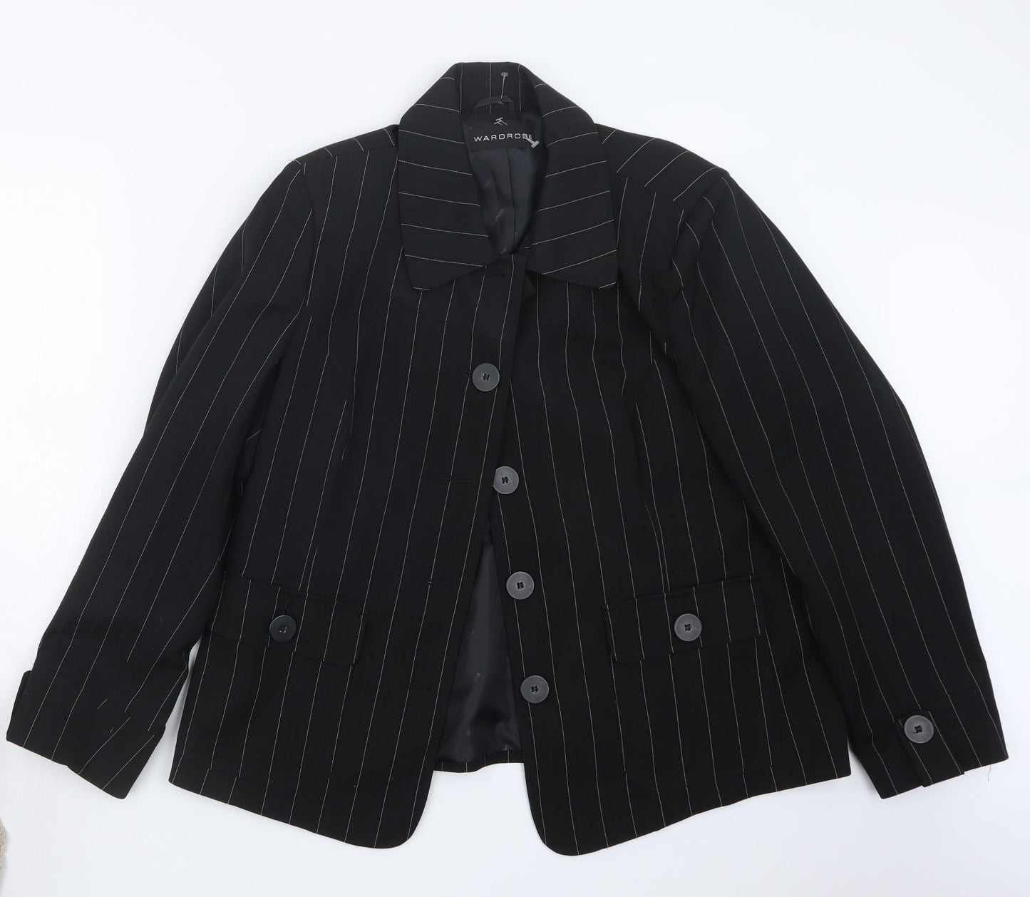 Wardrobe Womens Black Striped  Jacket  Size 16