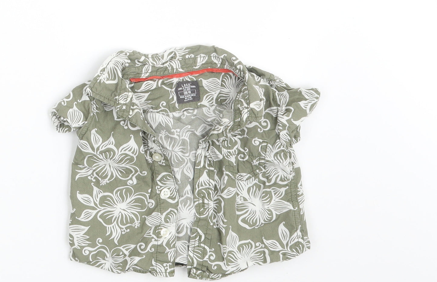 H&M Boys Grey Floral  Basic Button-Up Size 3-6 Months
