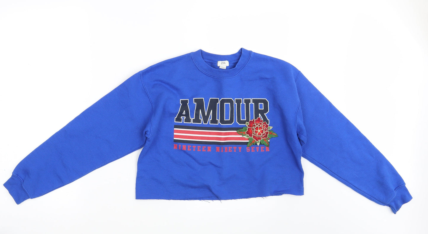 River Island Girls Blue   Pullover Jumper Size 9-10 Years