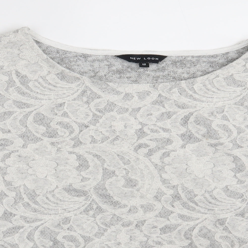 New Look Womens Grey Paisley  Pullover Jumper Size 12