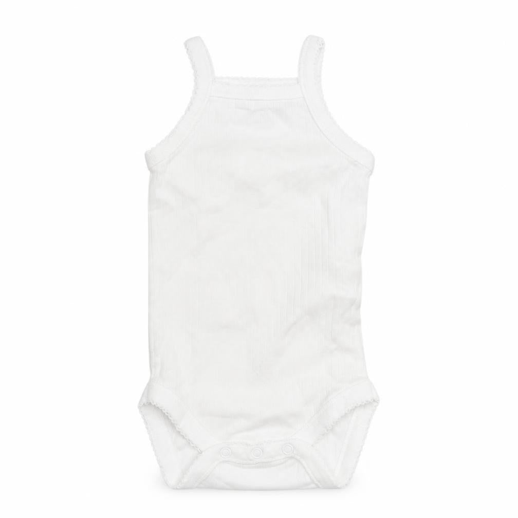 Front view of Zara Baby White Basic Tank, size 0-3, Months
