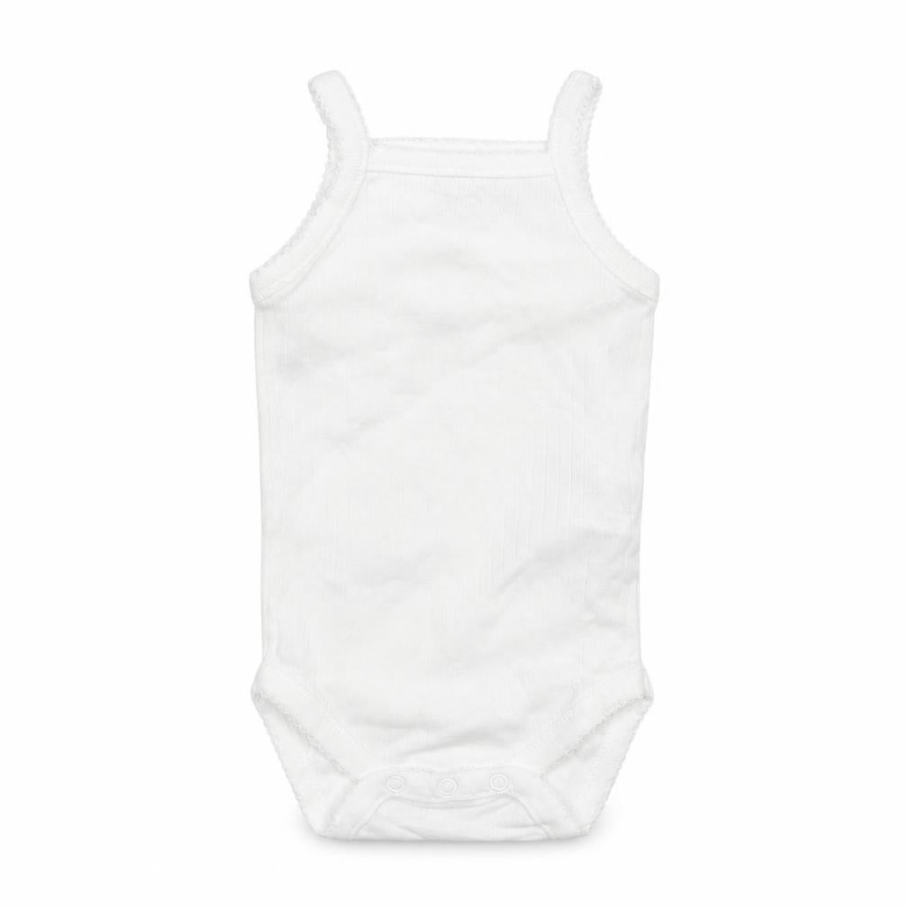 Front view of Zara Baby White Basic Tank, size 0-3, Months