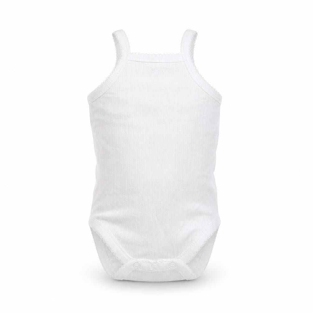 Front view of Zara Baby White Basic Tank, size 0-3, Months