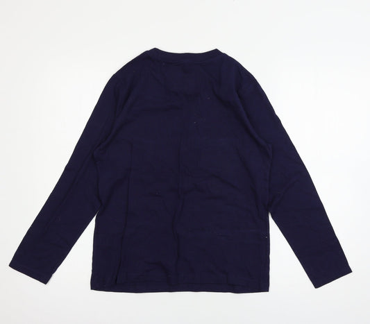 Love To Dream Womens Blue Solid Jersey Top Pyjama Top Size 8  - Snow Busy