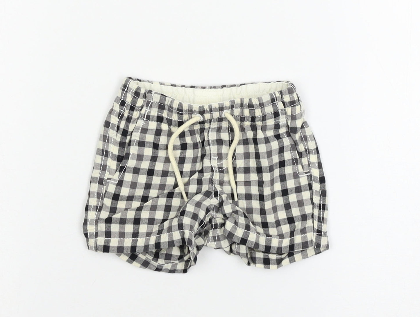 Gap Boys Ivory Check  Cropped Trousers Size 3-6 Months