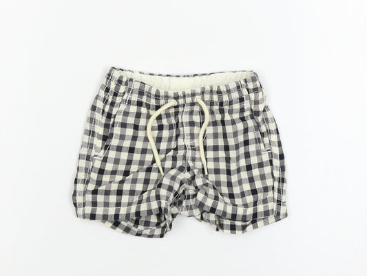 Gap Boys Ivory Check  Cropped Trousers Size 3-6 Months