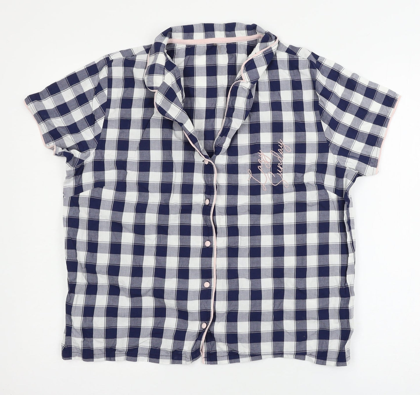 George Womens Blue Check  Top Pyjama Pants Size 8