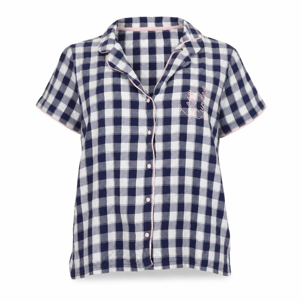 George Womens Blue Check  Top Pyjama Pants Size 8