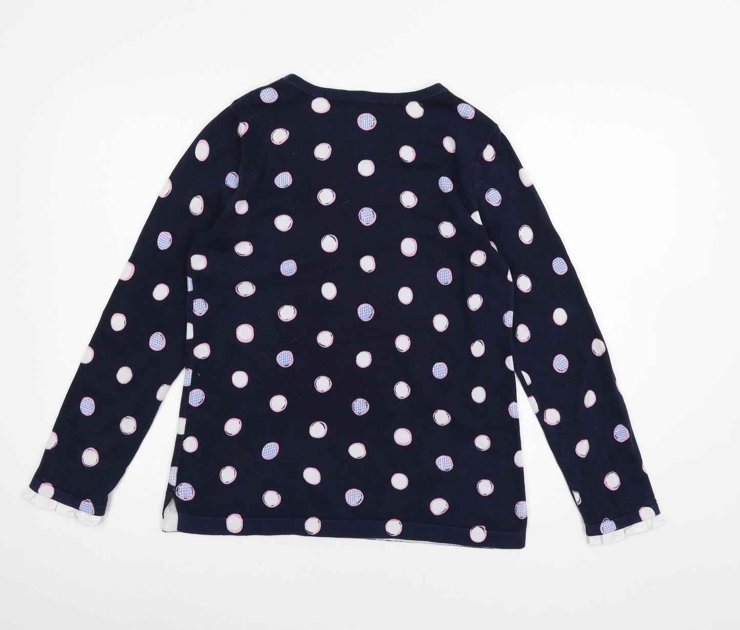 Talbots Womens Black Polka Dot Jersey Basic T-Shirt Size 12