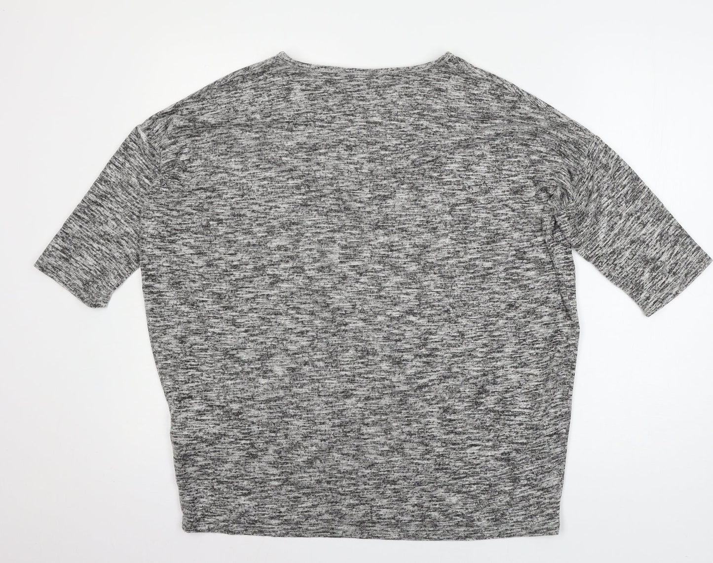 New Look Womens Grey  Knit Basic T-Shirt Size M
