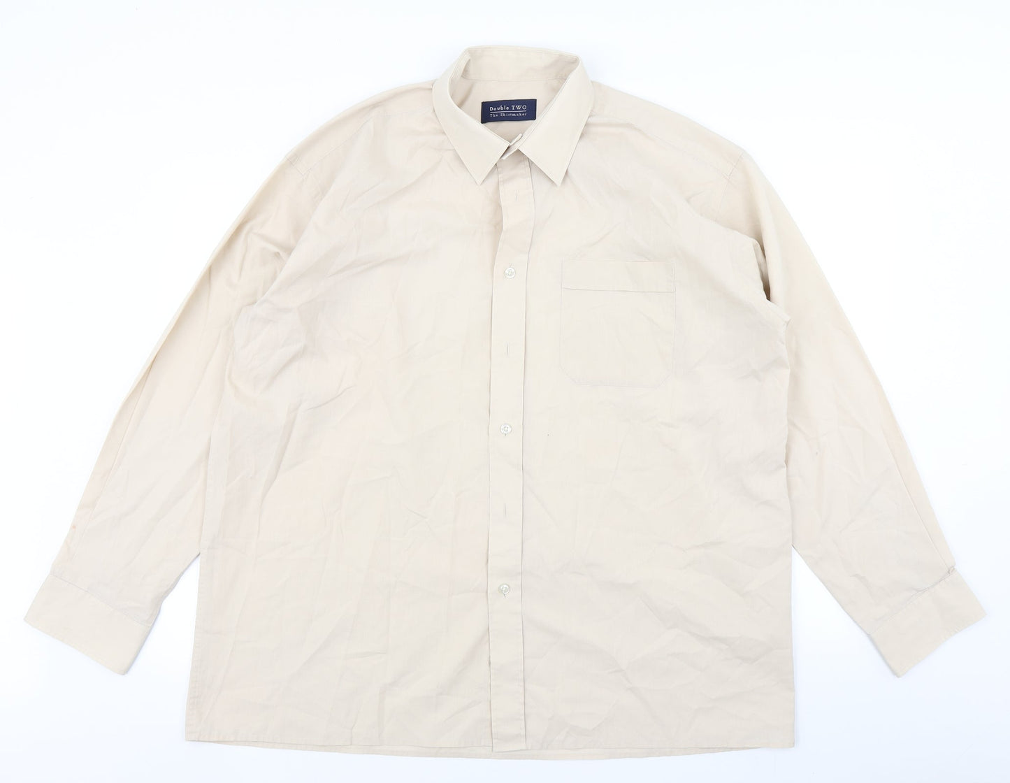 Double TWO Mens Brown    Button-Up Size 17