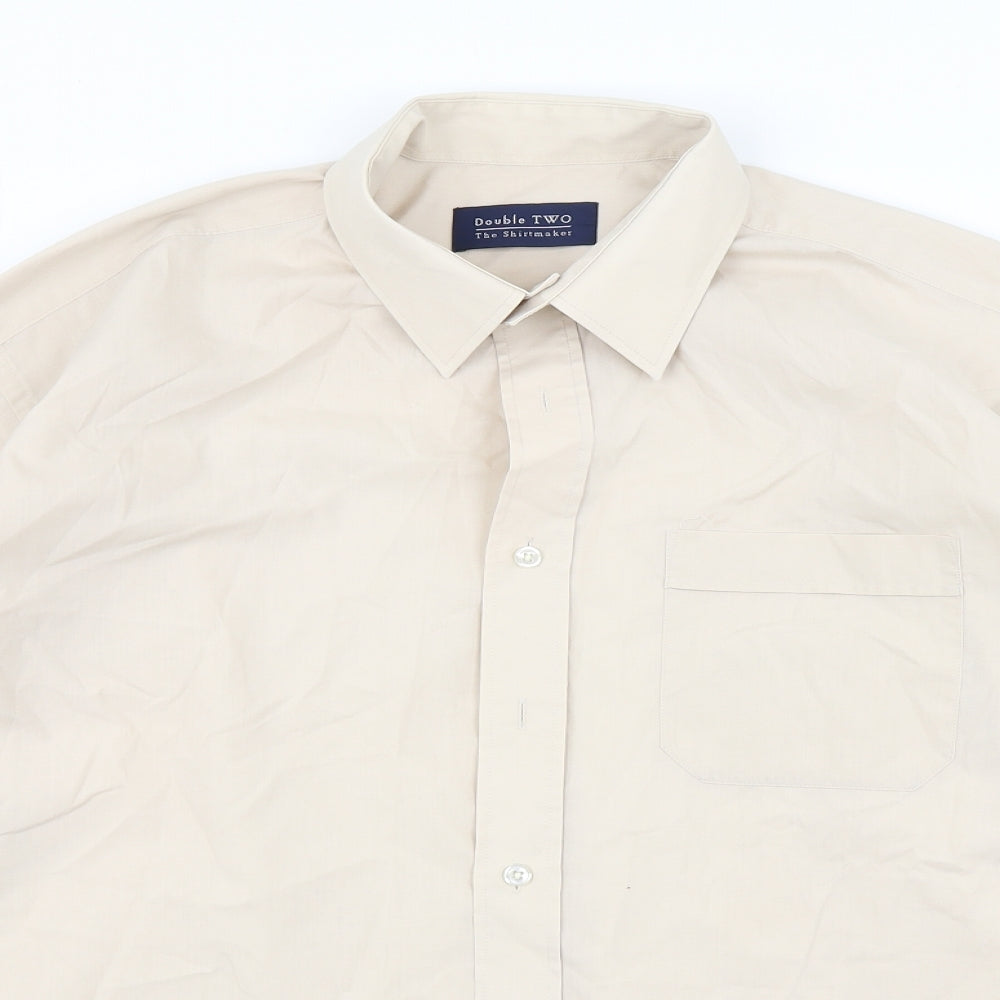 Double TWO Mens Brown    Button-Up Size 17