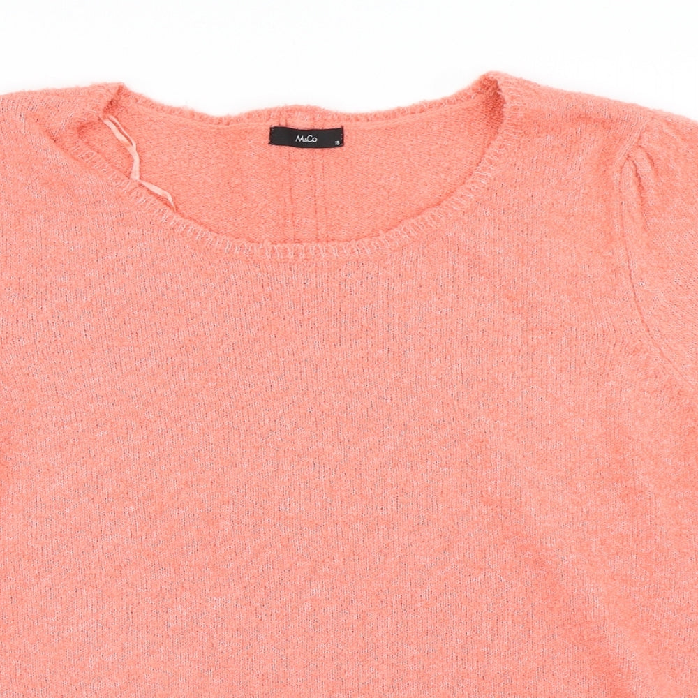M&Co Womens Pink  Knit Pullover Jumper Size 18