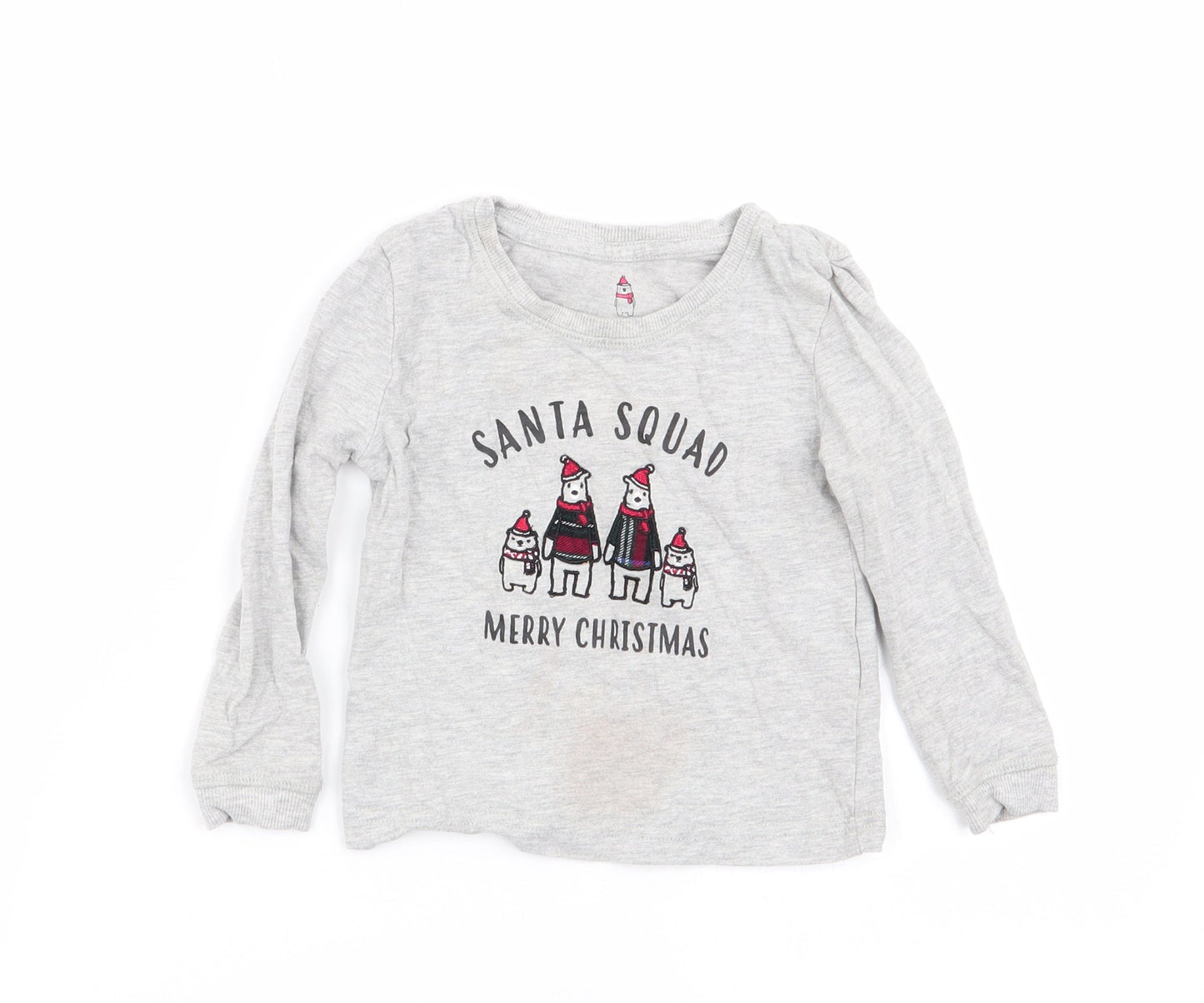 lily and dan Boys Grey Solid   Pyjama Top Size 2-3 Years