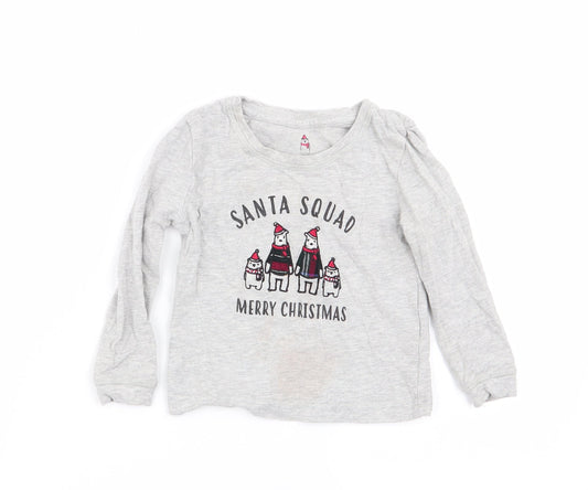 lily and dan Boys Grey Solid   Pyjama Top Size 2-3 Years