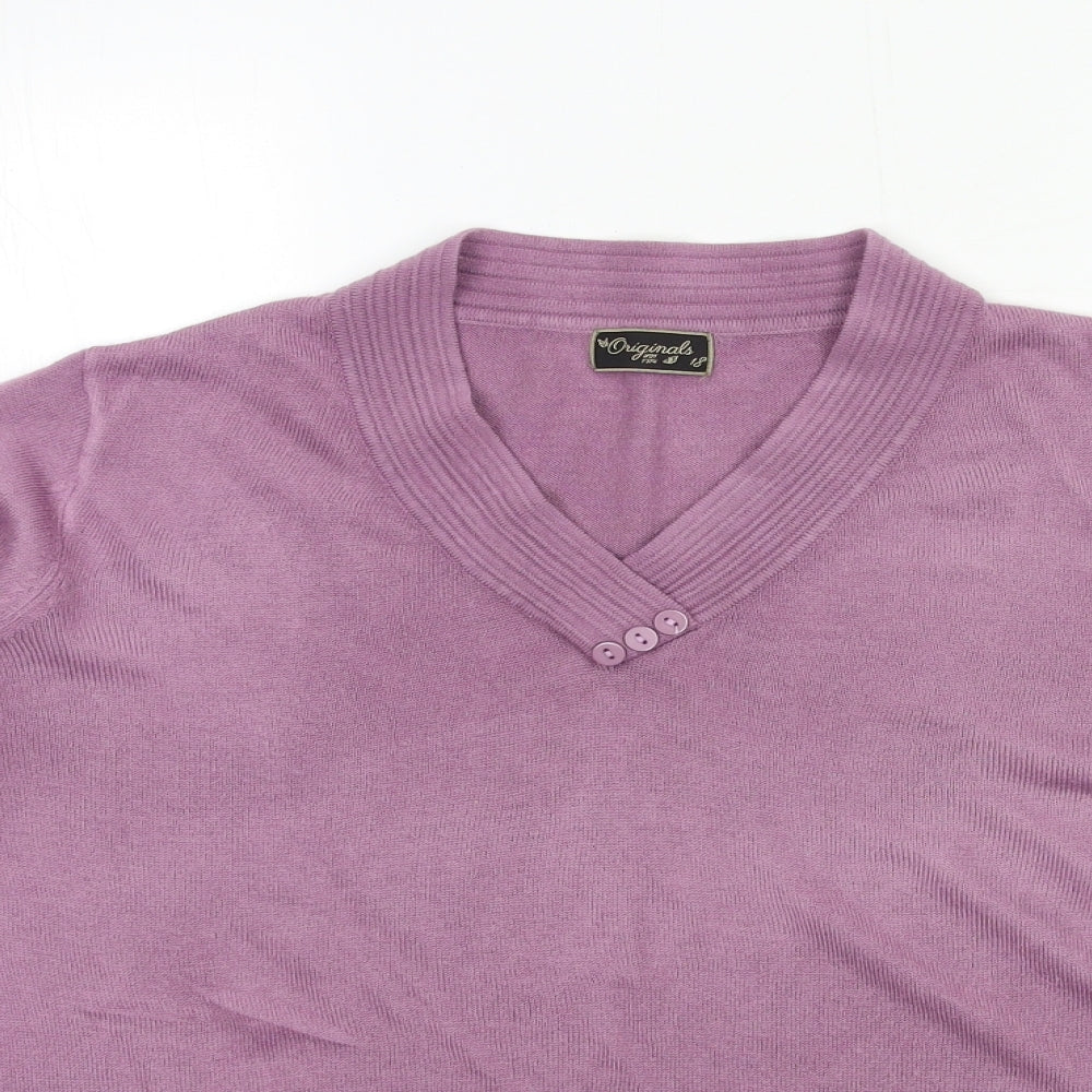 ORIGINALS Womens Purple  Knit Pullover Jumper Size S