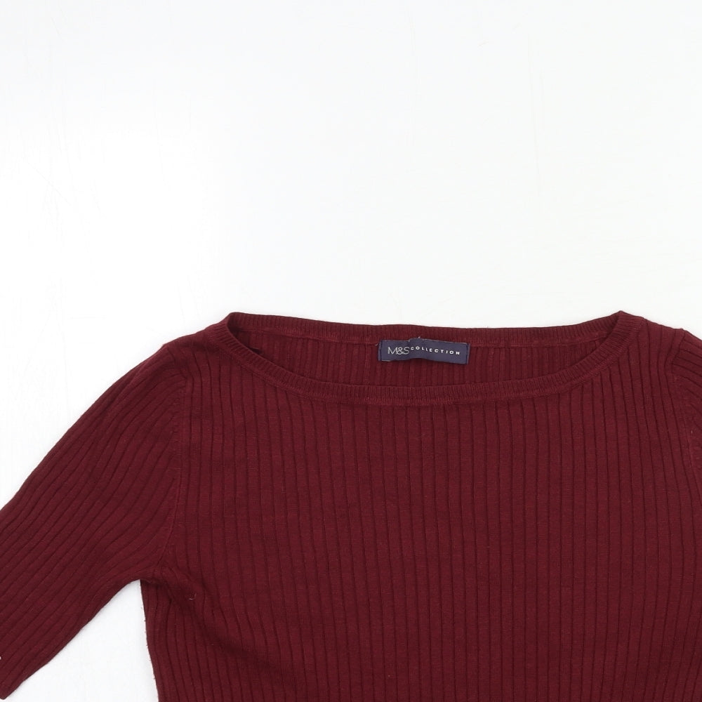 Marks and Spencer Womens Red  Knit Pullover Jumper Size 10