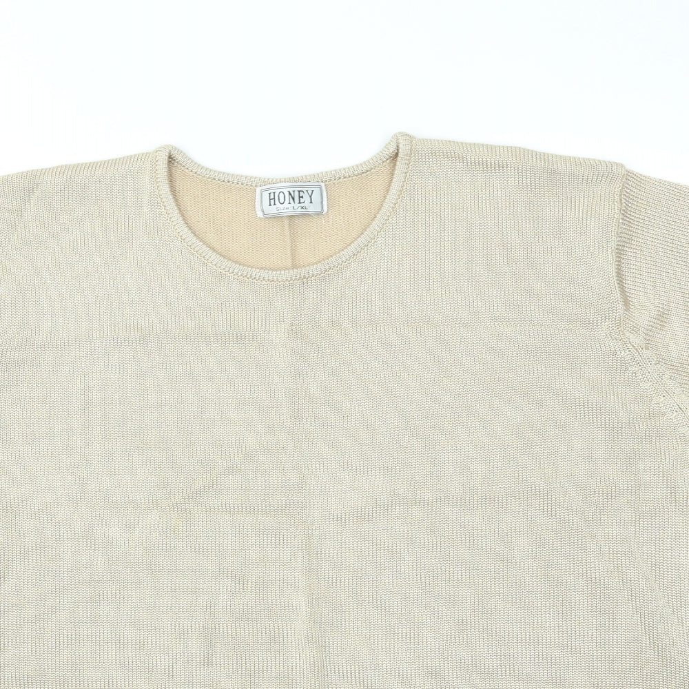 HONEY Womens Gold   Basic T-Shirt Size L