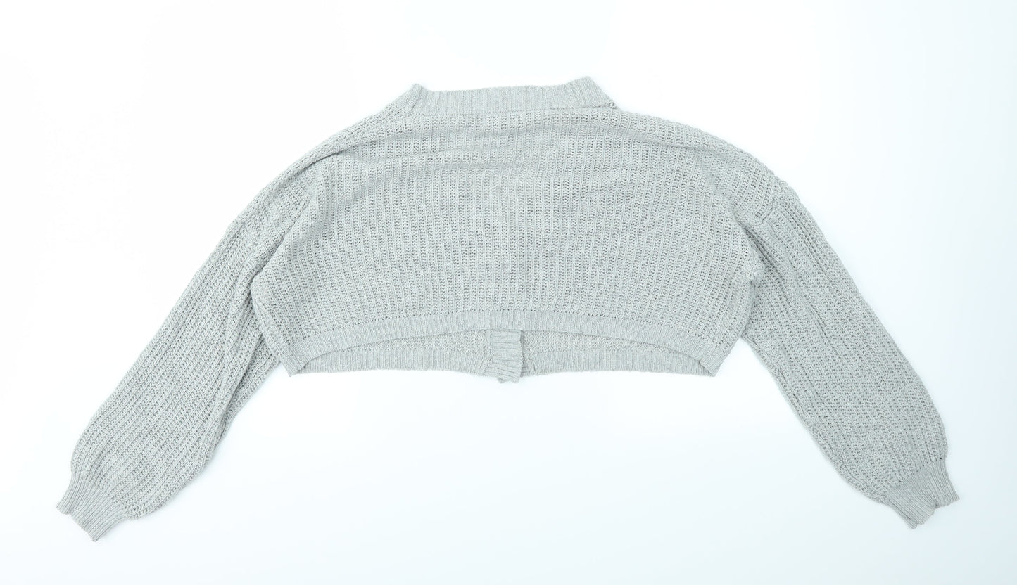 PRETTYLITTLETHING Womens Grey   Cardigan Jumper Size S