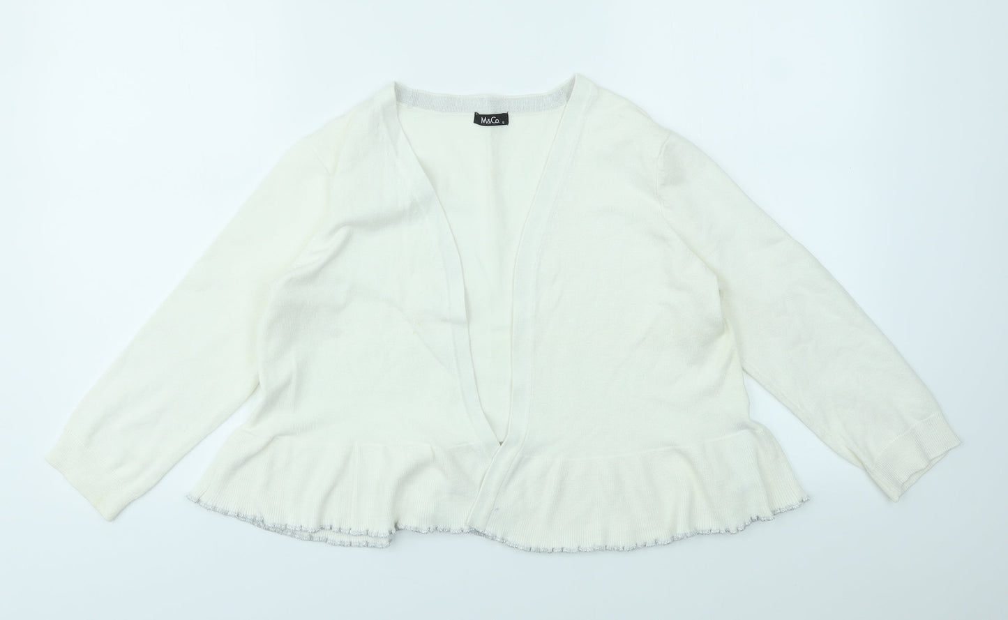 M&Co Womens Ivory   Cardigan Jumper Size 12