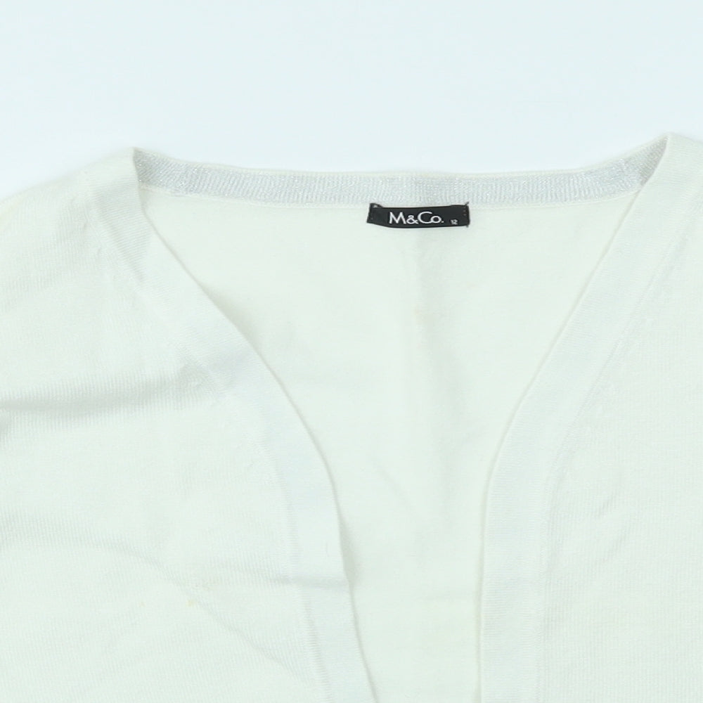 M&Co Womens Ivory   Cardigan Jumper Size 12