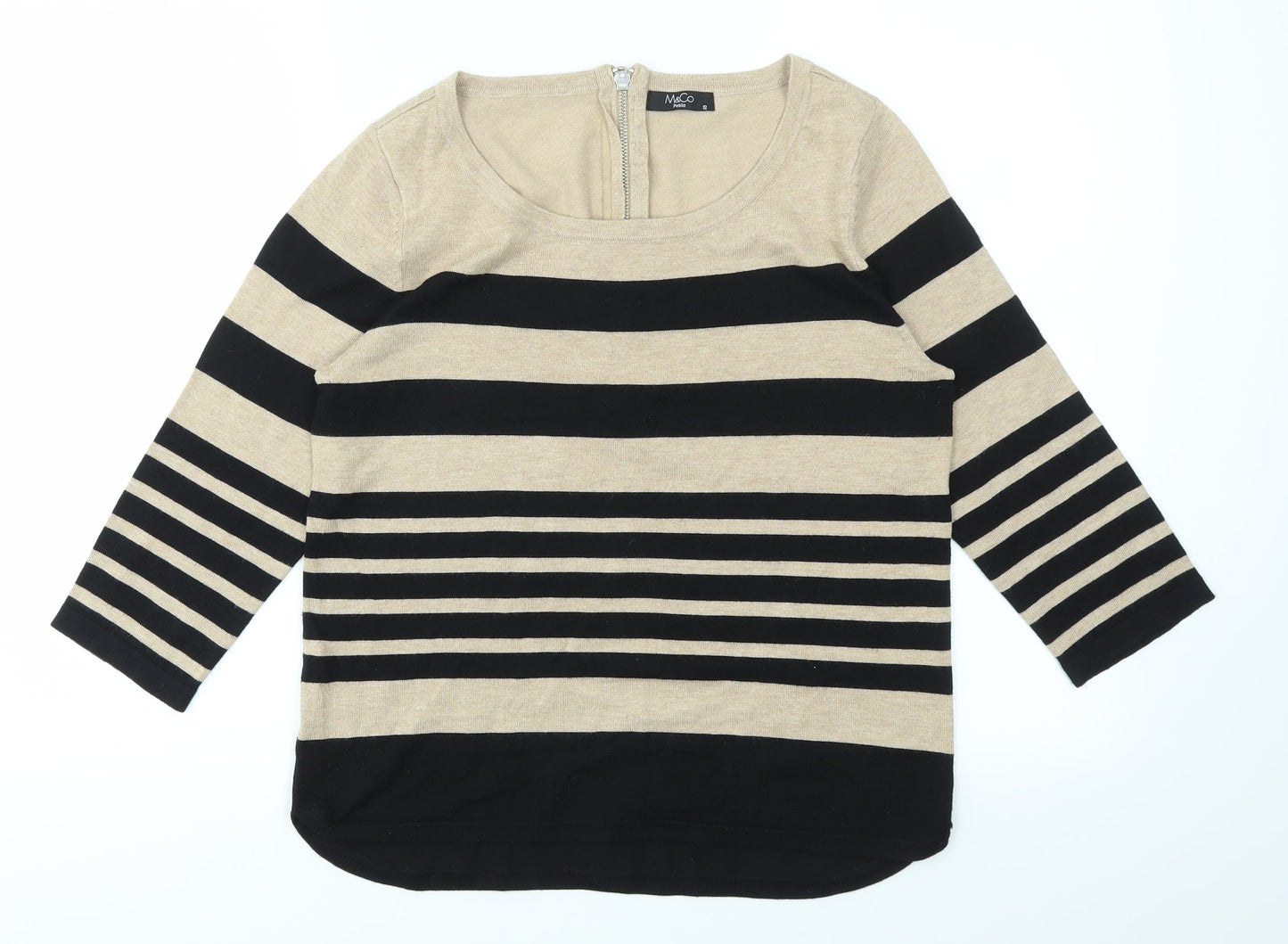 M&Co Womens Multicoloured Striped  Pullover Jumper Size 12