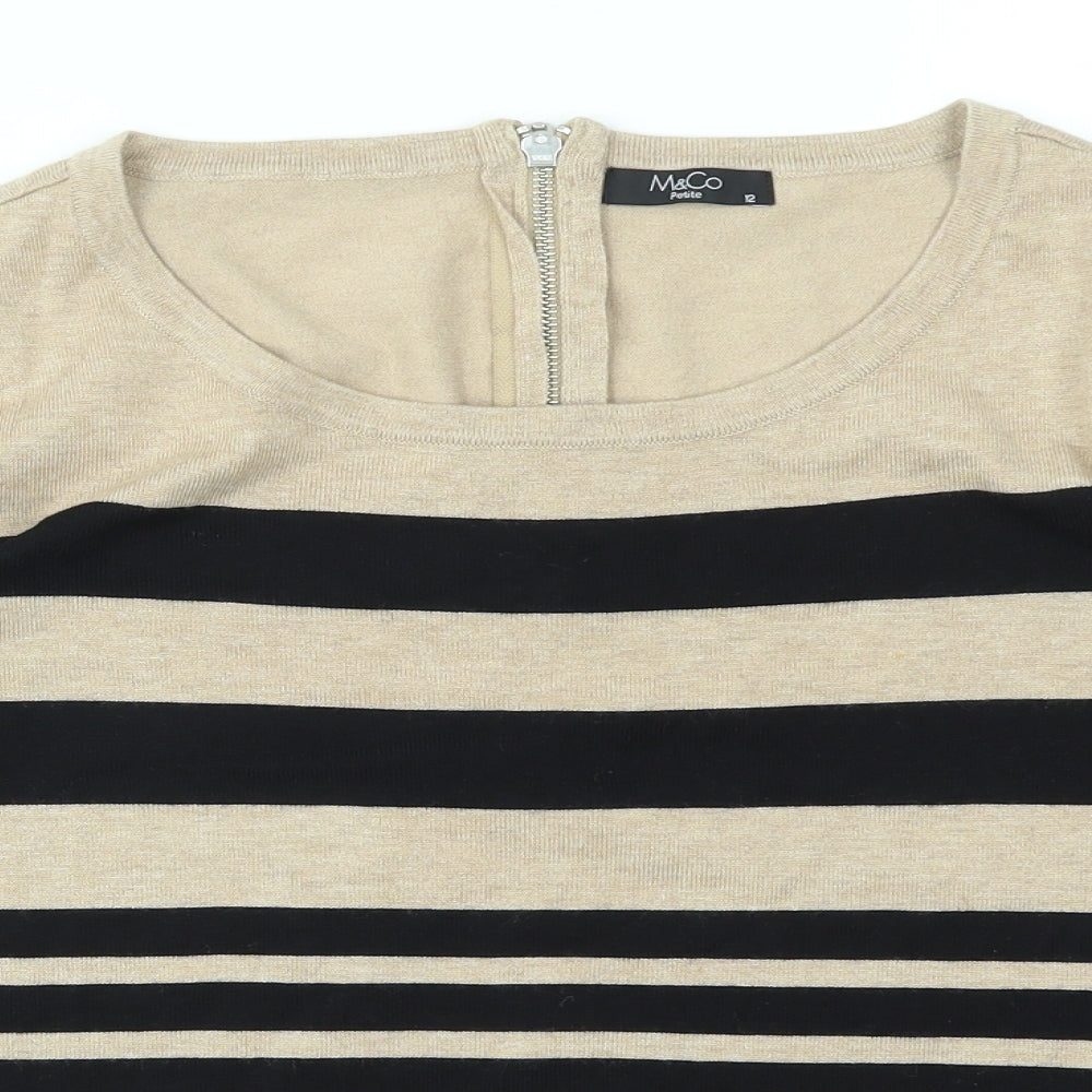 M&Co Womens Multicoloured Striped  Pullover Jumper Size 12