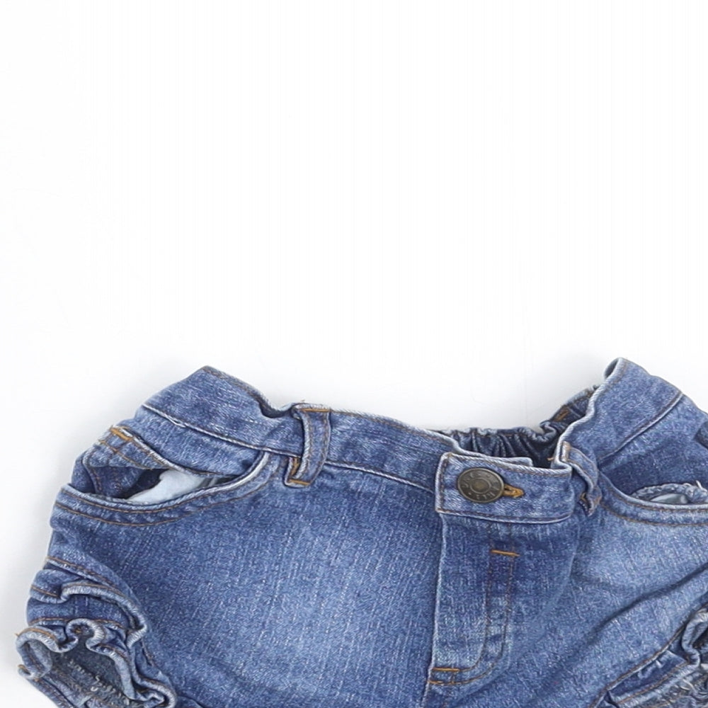 Earlydays Girls Blue  Denim  Trousers Size 6-9 Months  - hotpants