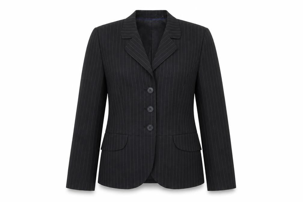 Wardrobes Womens Grey Striped  Jacket Suit Jacket Size 8