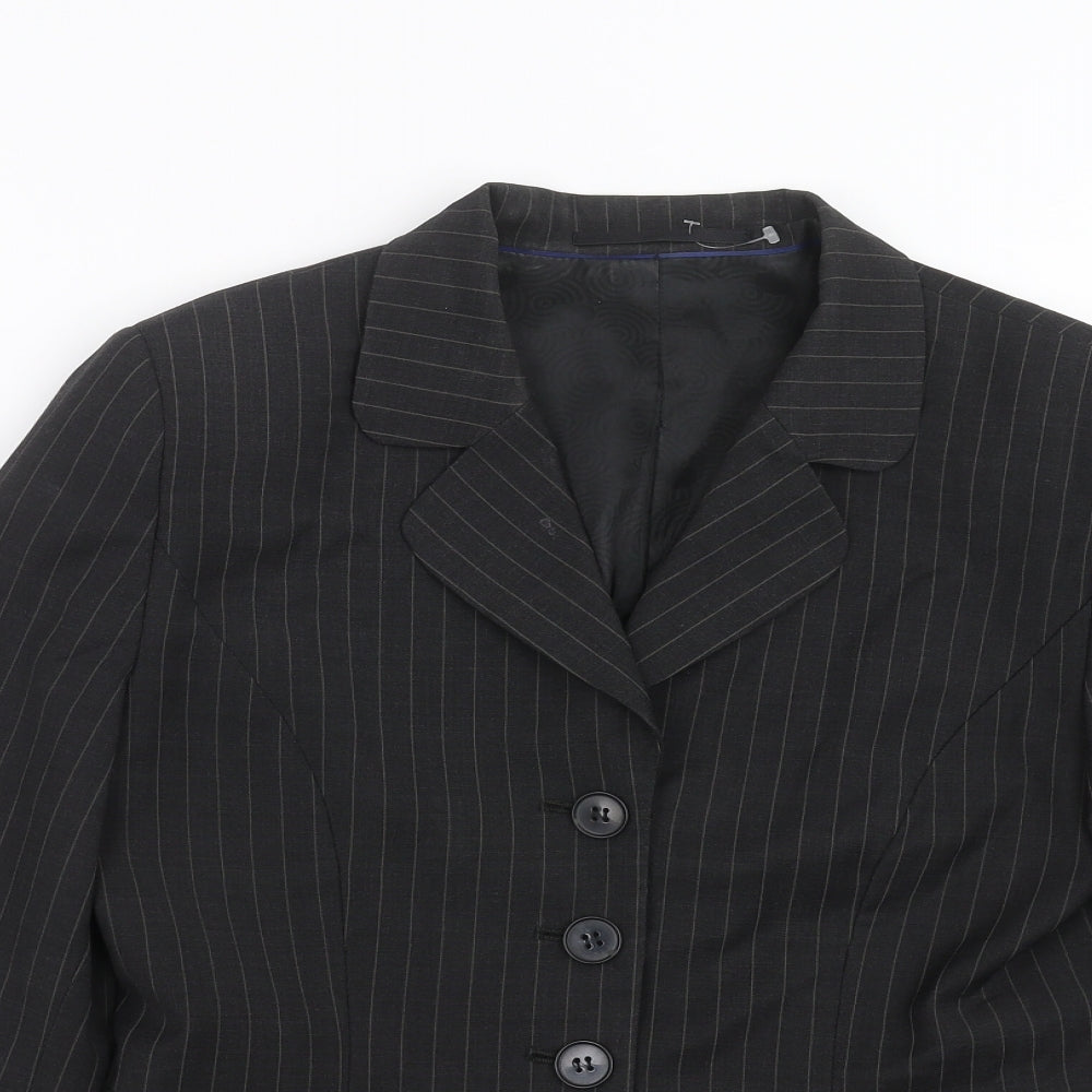 Wardrobes Womens Grey Striped  Jacket Suit Jacket Size 8