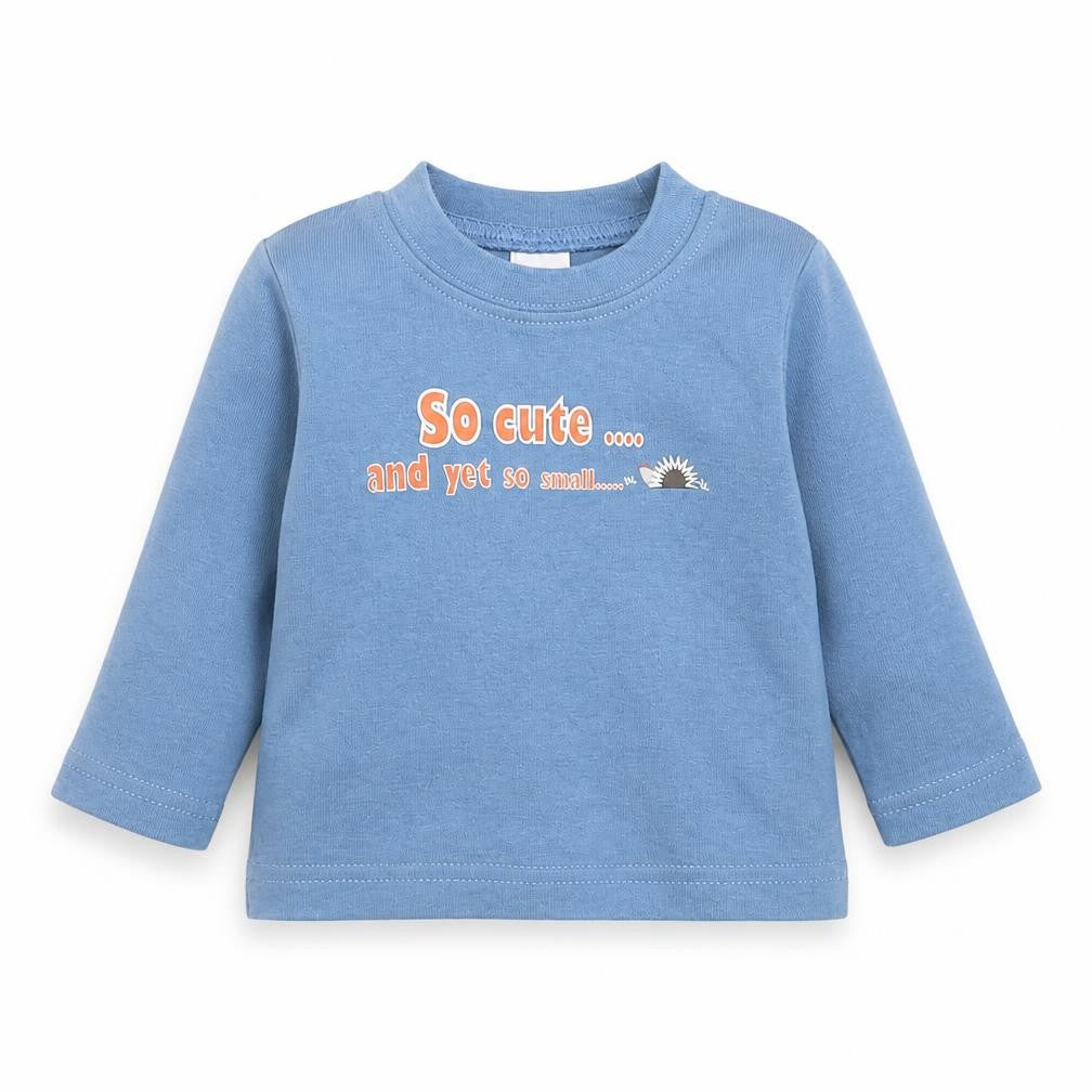 Front view of Tiny Ted Baby Blue Basic T-Shirt, size 0-3, Months - so cute