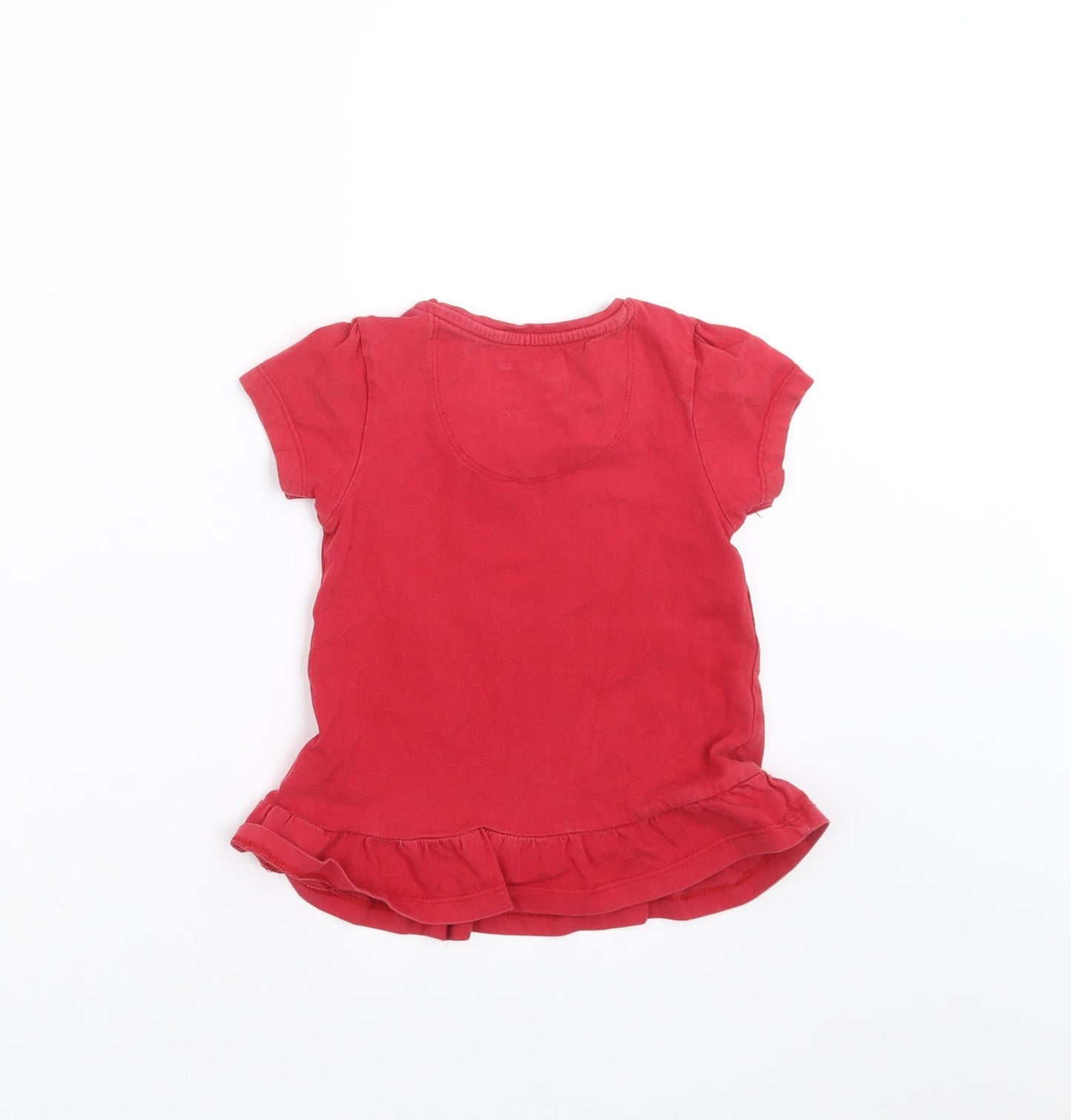 TU Girls Red   Basic T-Shirt Size 2-3 Years