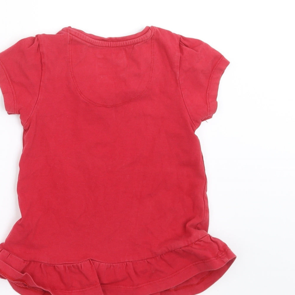 TU Girls Red   Basic T-Shirt Size 2-3 Years