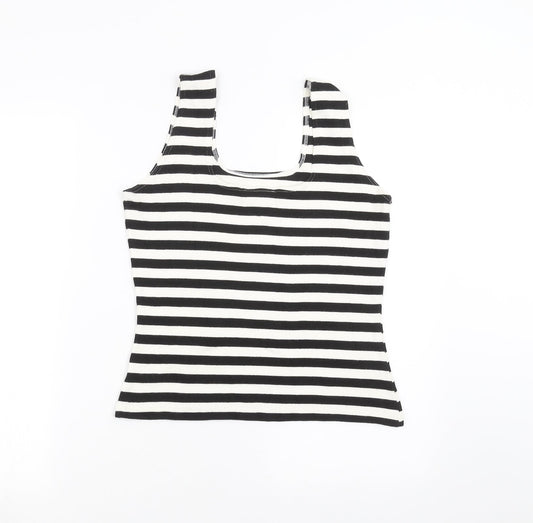 Wallis Womens Black Striped  Basic Tank Size 14