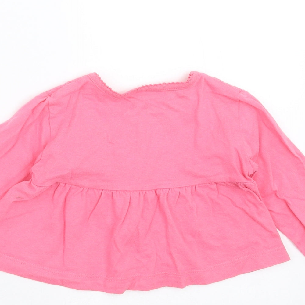 NEXT Girls Pink Floral  Basic T-Shirt Size 6-9 Months