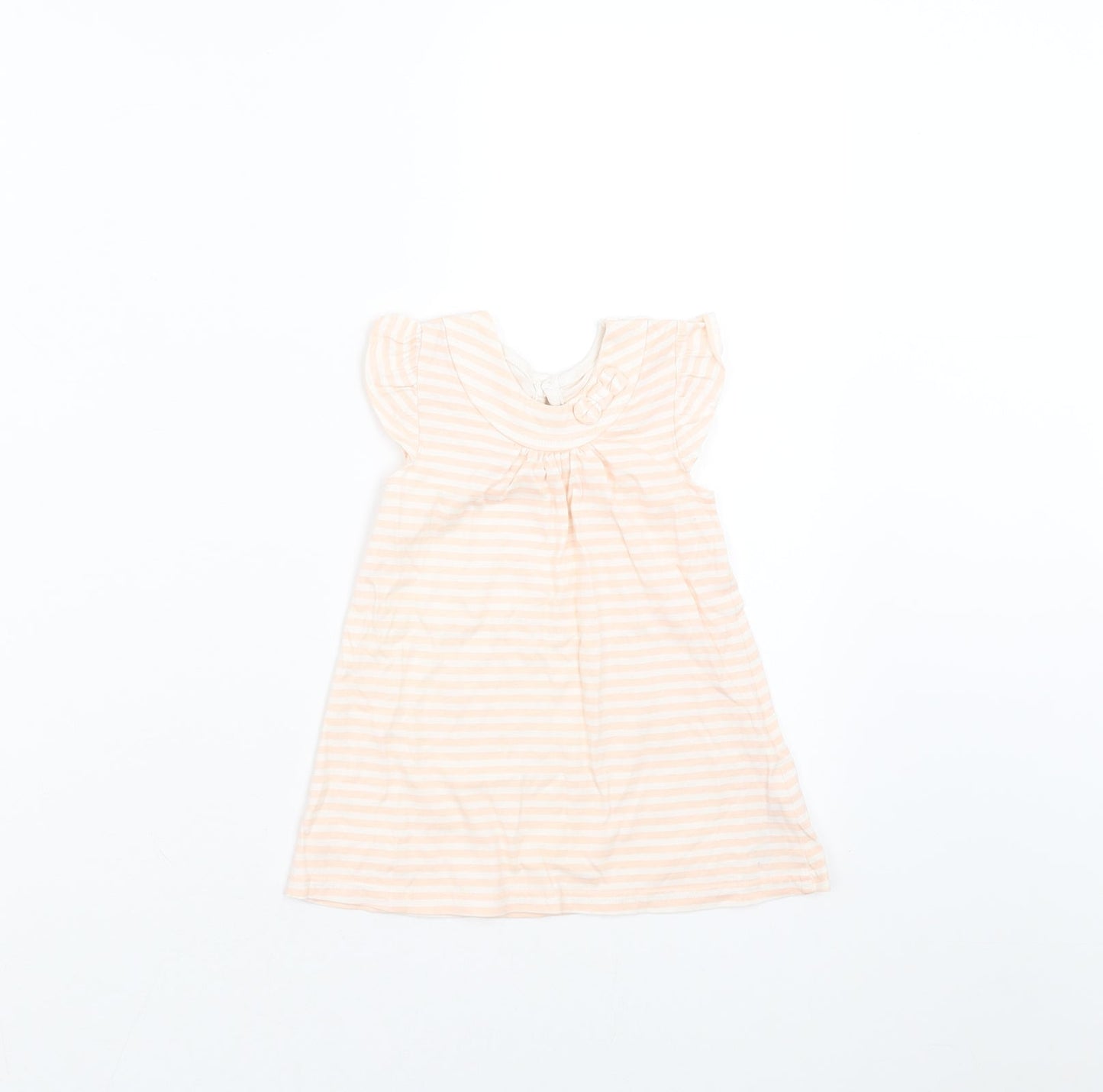 George Girls Pink Striped  T-Shirt Dress  Size 6-9 Months