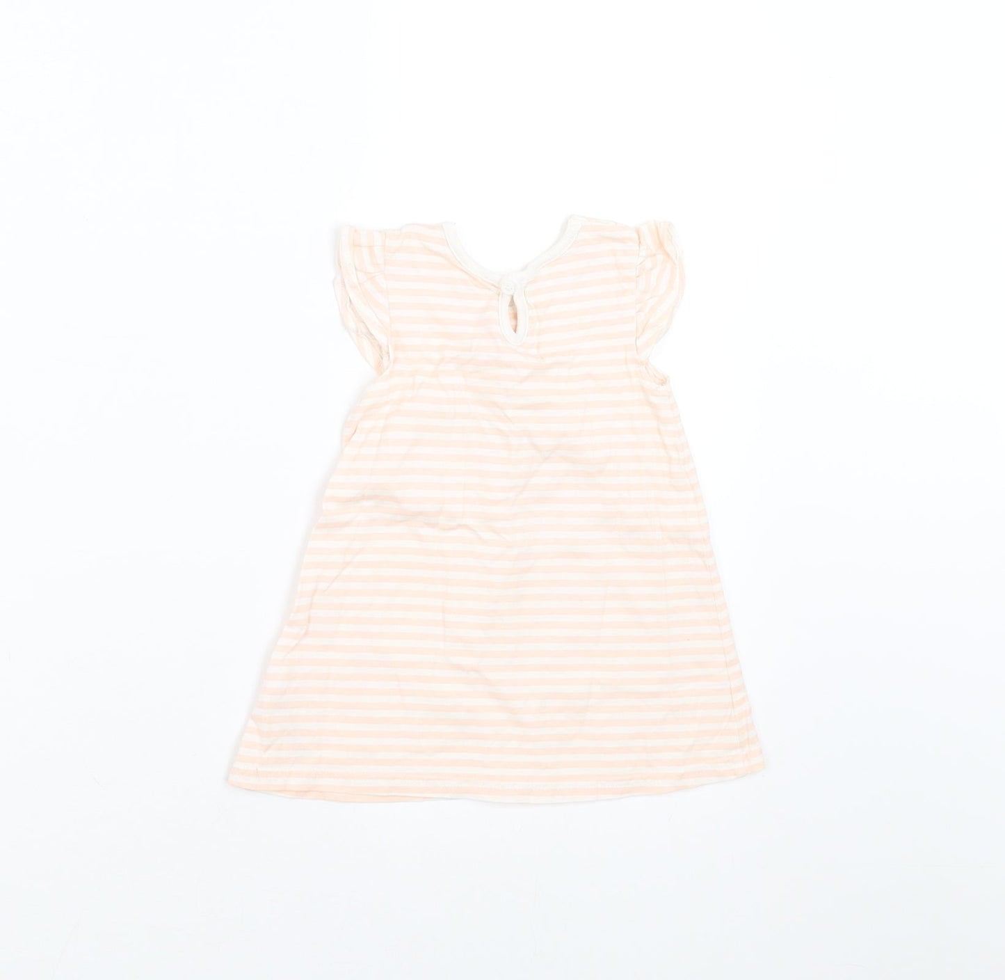 George Girls Pink Striped  T-Shirt Dress  Size 6-9 Months