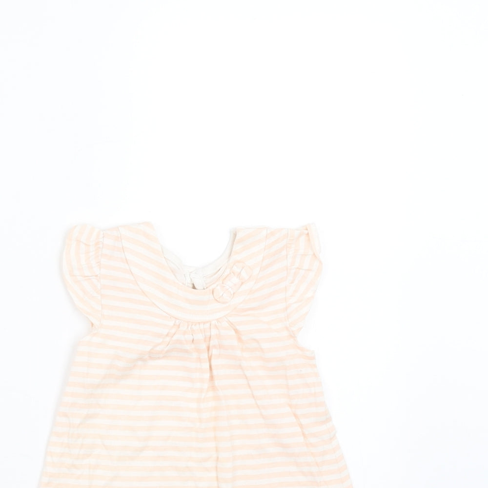 George Girls Pink Striped  T-Shirt Dress  Size 6-9 Months
