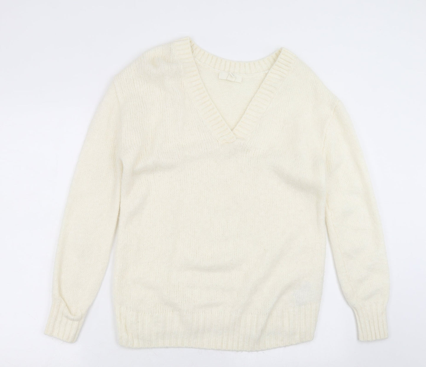 H&M Womens Ivory  Knit Pullover Jumper Size XS