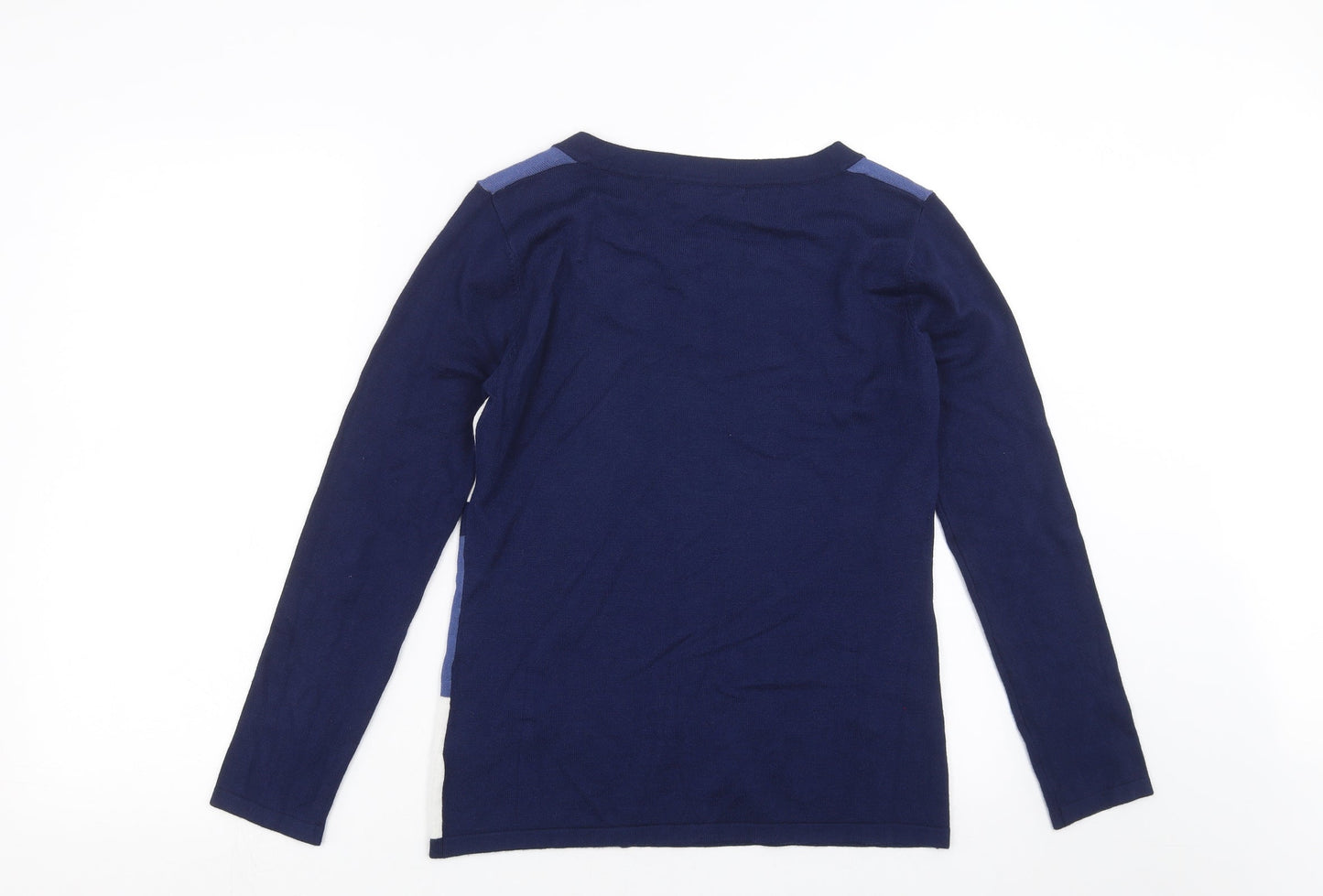 Alexara Womens Blue Striped Knit Pullover Jumper Size S
