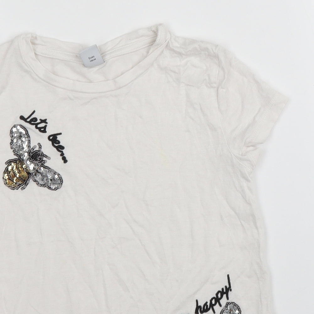 TU Girls White   Basic T-Shirt Size 5 Years