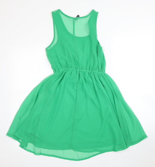 H&M Womens Green   Fit & Flare  Size 8
