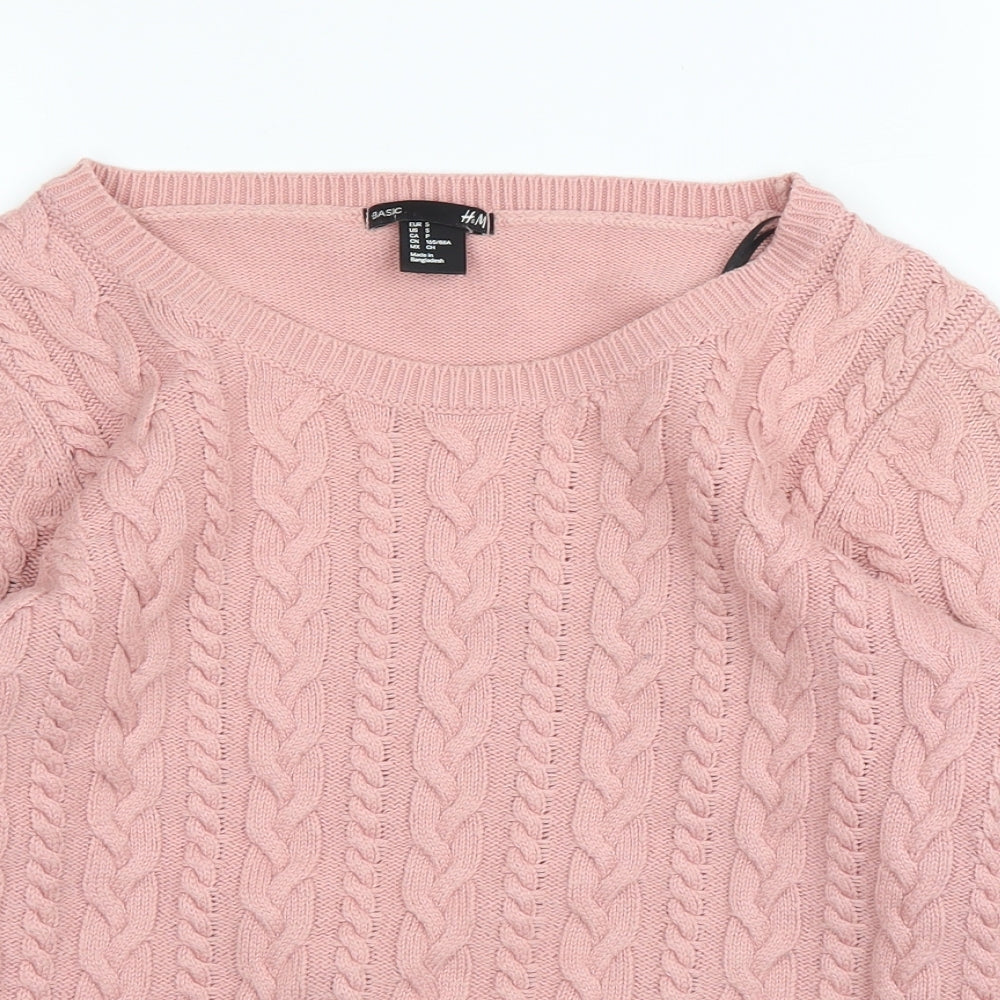 H&M Womens Pink   Pullover Jumper Size S