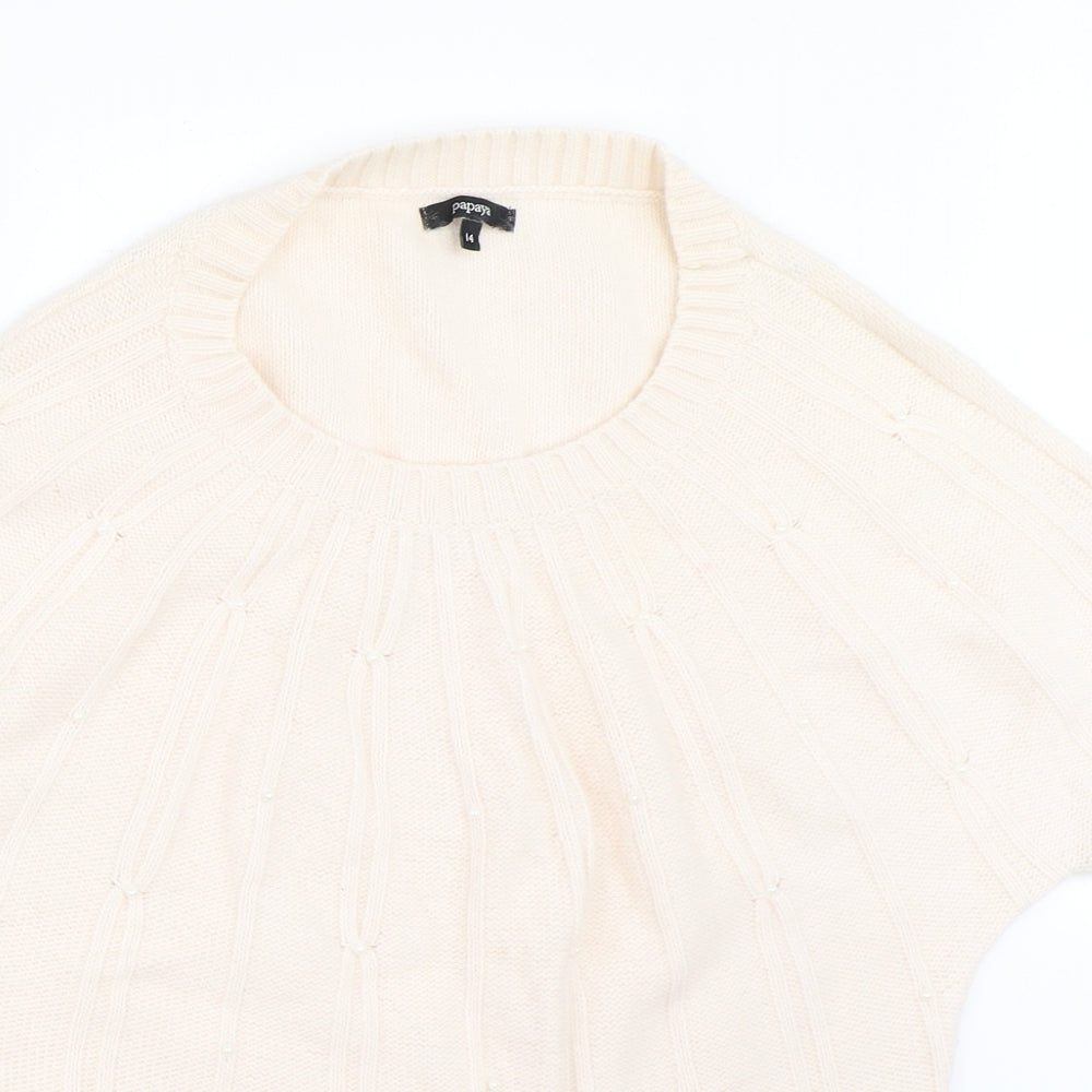 Papaya Womens Ivory   Pullover Jumper Size 14